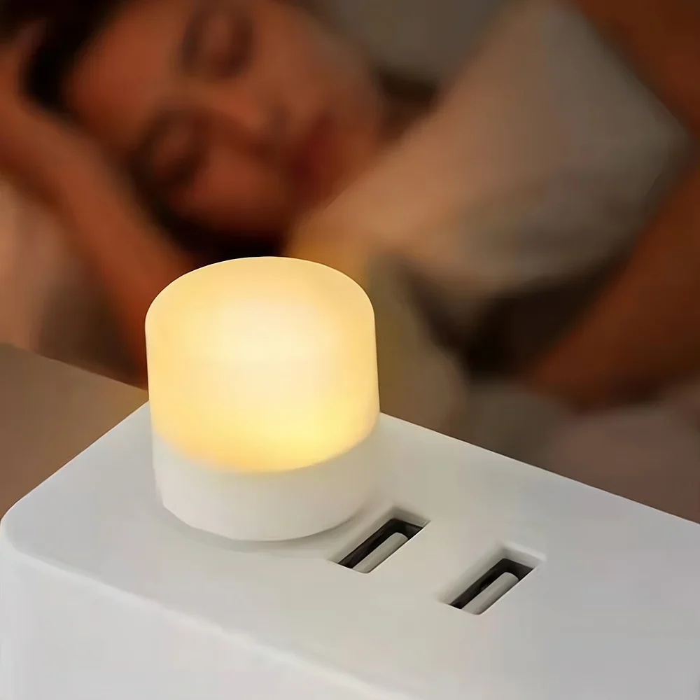 Lampe de lecture LED à prise USB pour ordinateur, charge d'alimentation mobile, petit livre, protection, éclairage nocturne rond, cadeau d'anniversaire