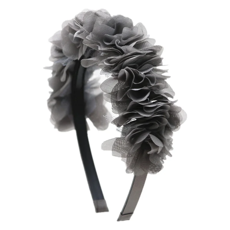 new fashion chiffon silk flower around the head children fashion hair accessories with non wrinkle band with gripes teeth