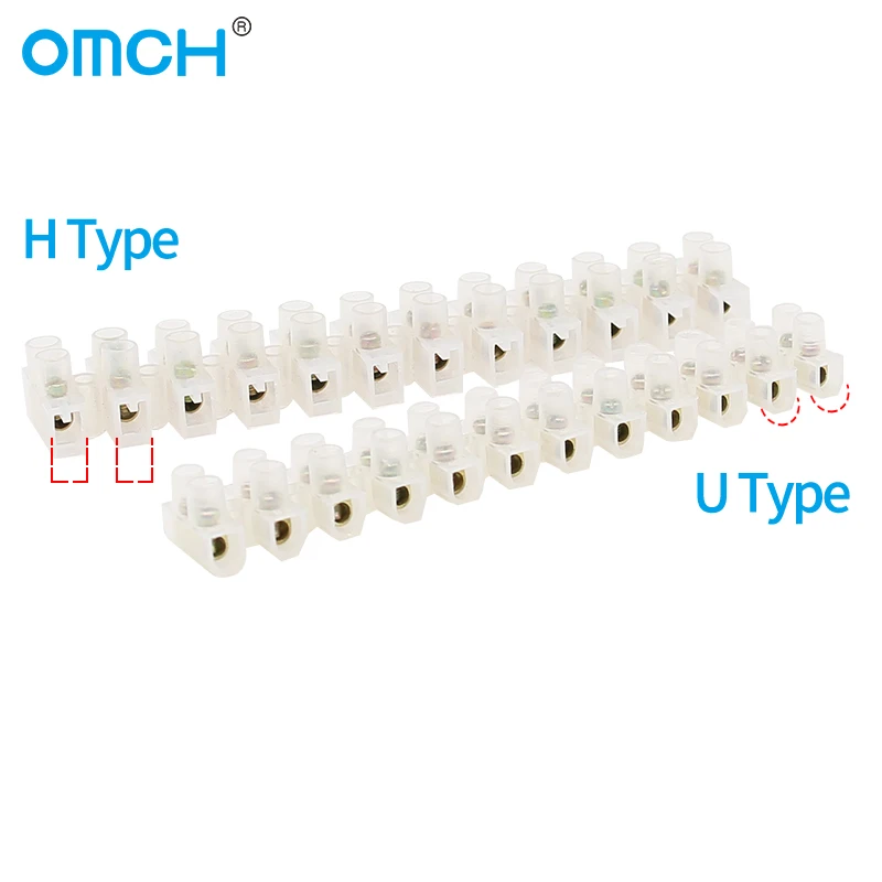 10 Pcs 12 Position 15/20A Plastic Barrier Terminal Strip Block Barrier Screw Blocking Connection Strips for Electrical Wiring