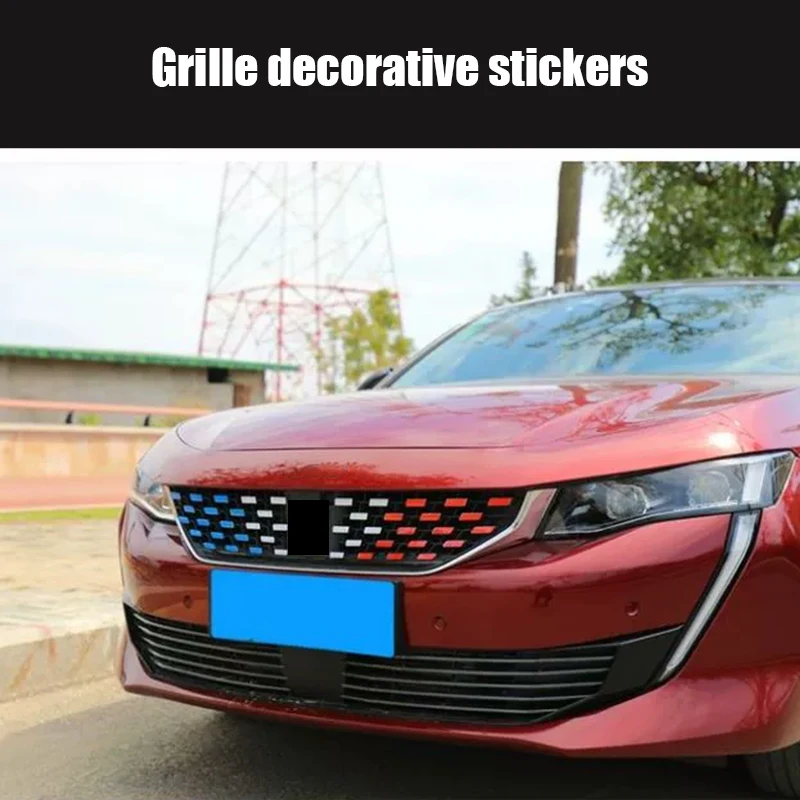 For Peugeot 508 2023 2022 2021 2020 2019 Black samurai grille decoration color changing grille strip protection