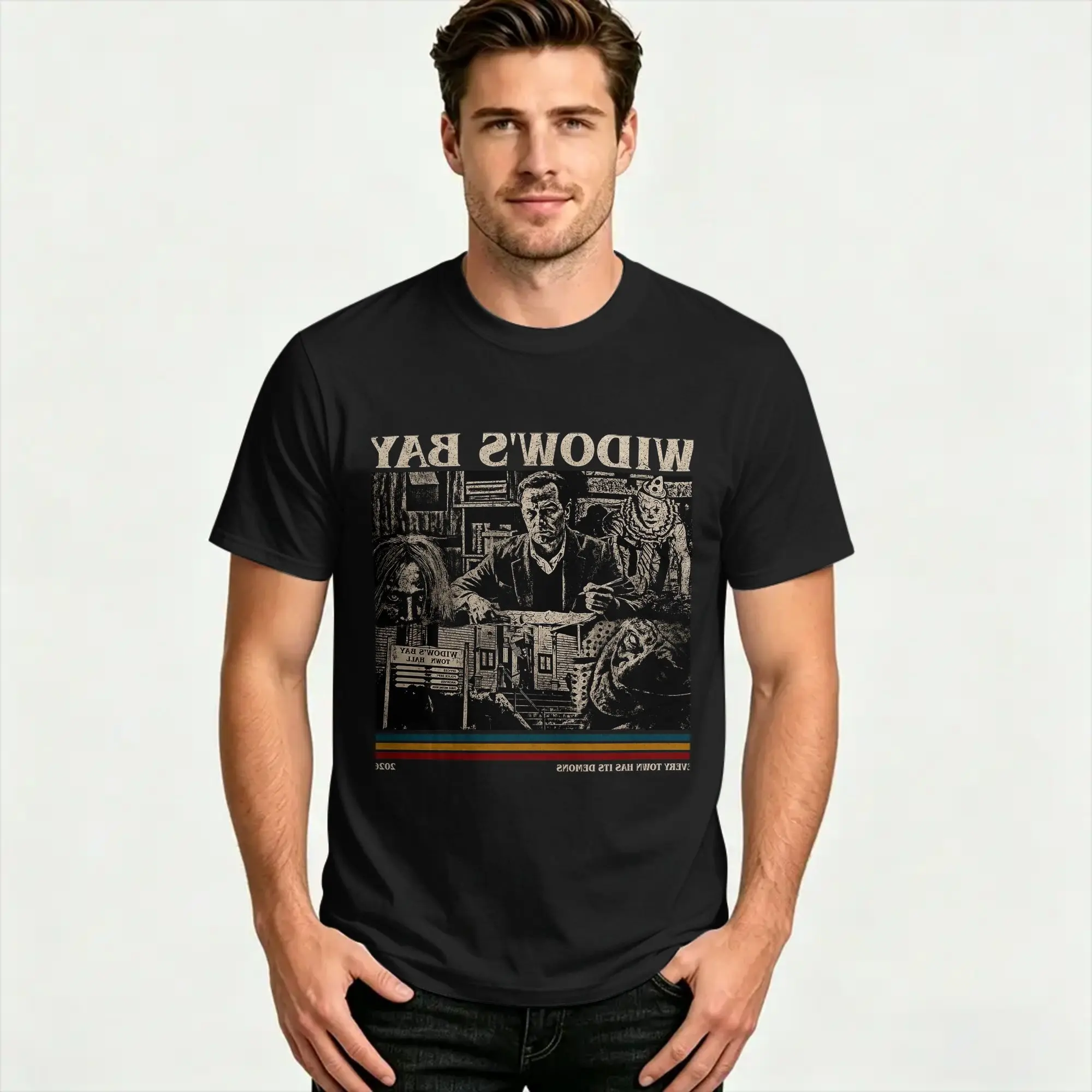 Greetings From Widows Bay Cotton T-Shirt For Men Summer  Y2K Funny T-Shirts Harajuku Tees Oversized Custom DIY Tops
