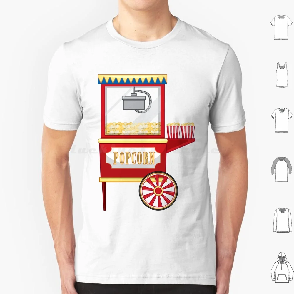 Old School Popcorn Cart Stand Food Vintage Classic Graphic T Shirt Cotton Men Women DIY Print Meme Funny Humour Cool Joke