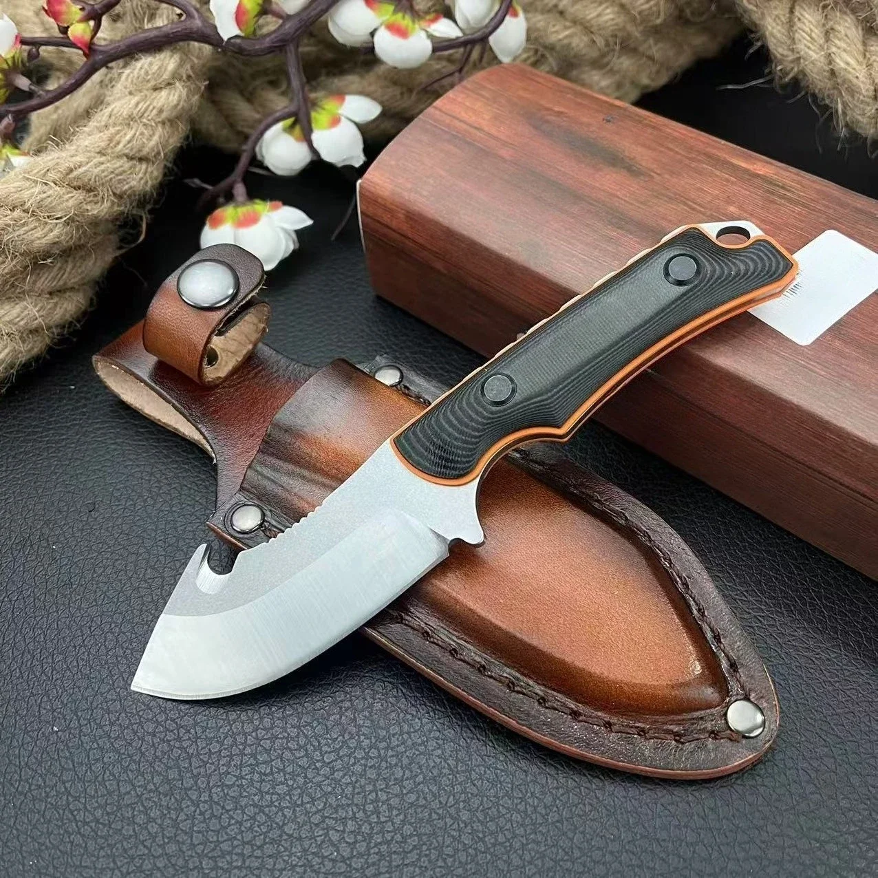 

15018 Hunt Saddle Mountain Skinner Tactical Knife High Hardness Fixed Blade Knife G10 Handle Self Defense Multifunctional Knives
