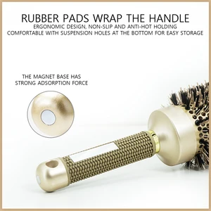 Tabung Aluminium Bulat Barel Sikat Pengeriting Rambut Anti Statis Sikat Penggulung Rambut Pro Tukang Cukur Alat Penata Rambut Salon 8 sisir bulat penjualan terbaik - №