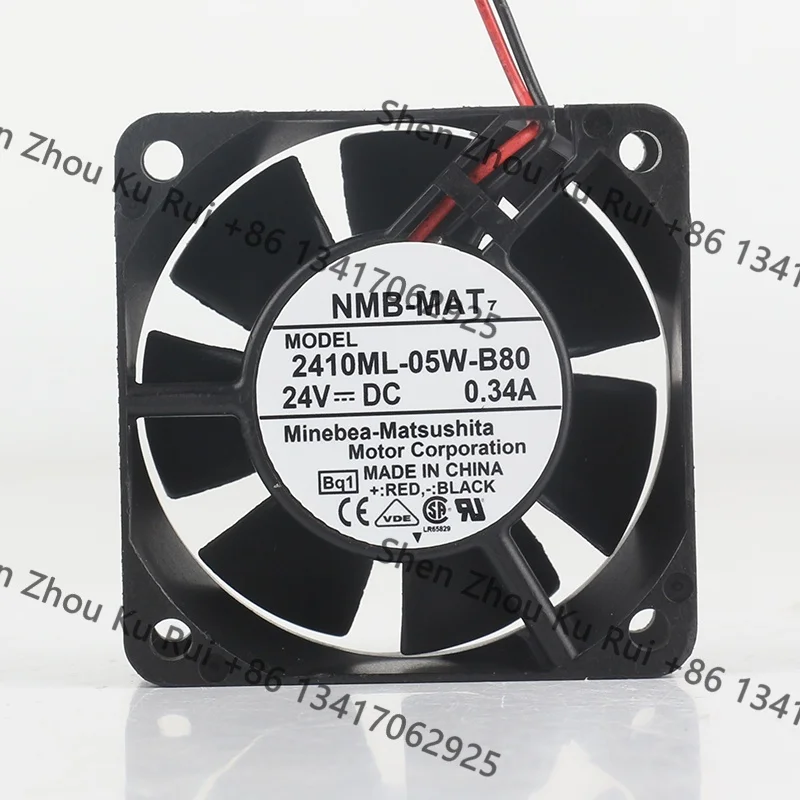 

60X60X25MM New and Original NMB 2410ML-05W-B80 6025 24V 0.34A 6CM Forceful Frequency Converter Two-wire Cooling Fan