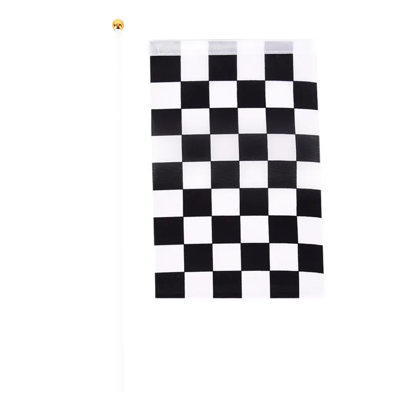 5x schwarz-weiße Flagge karierte Renn banner Polyester Flaggen Handzeichen Flaggen