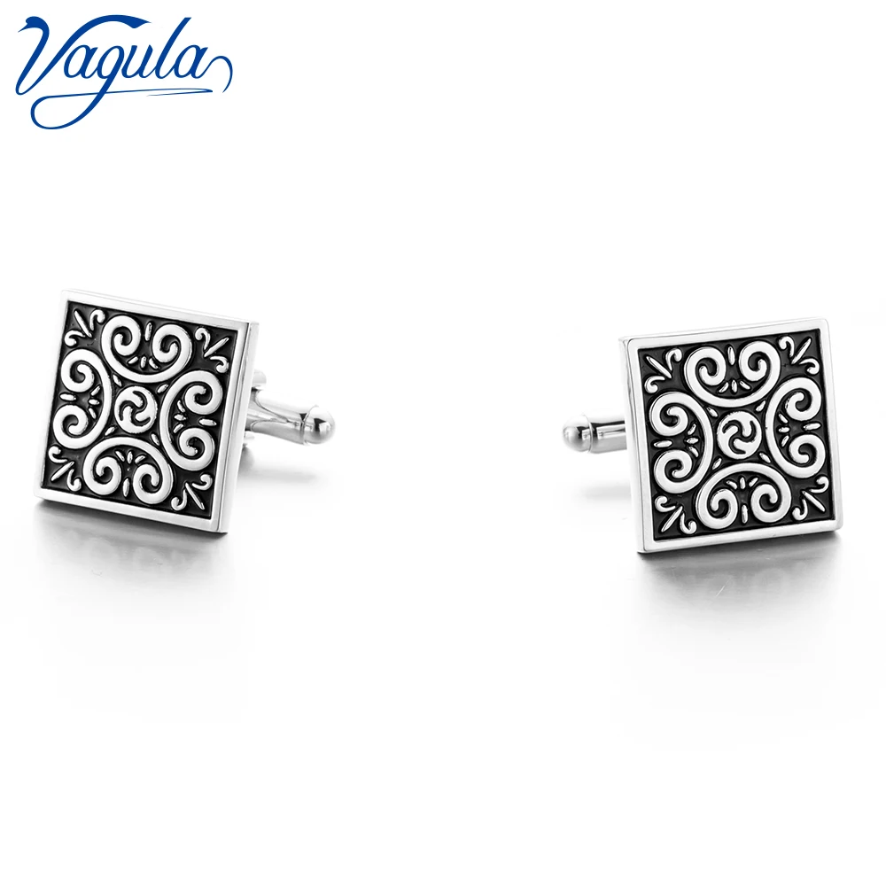 VAGULA Cuff links Brass Button Top Luxury Brand Bonito Gemelos Hot Selling Enamel Flower Cufflinks 183