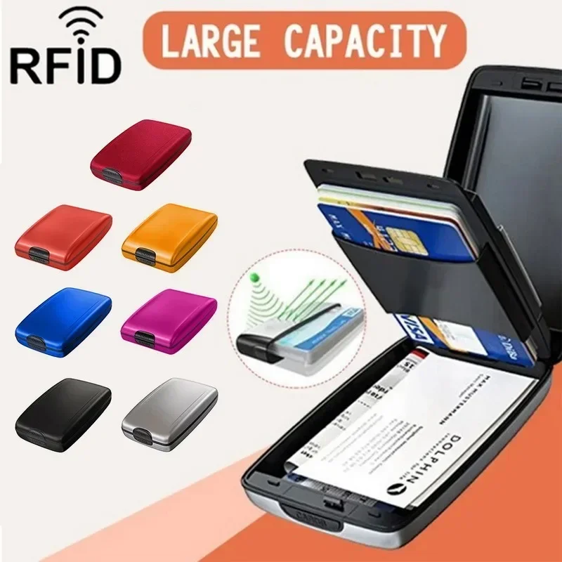 Porte-monnaie rigide pour homme, étui pour carte de crédit, protecteur de numérisation anti RFID, porte-cartes bancaires unisexe, portefeuille en métal