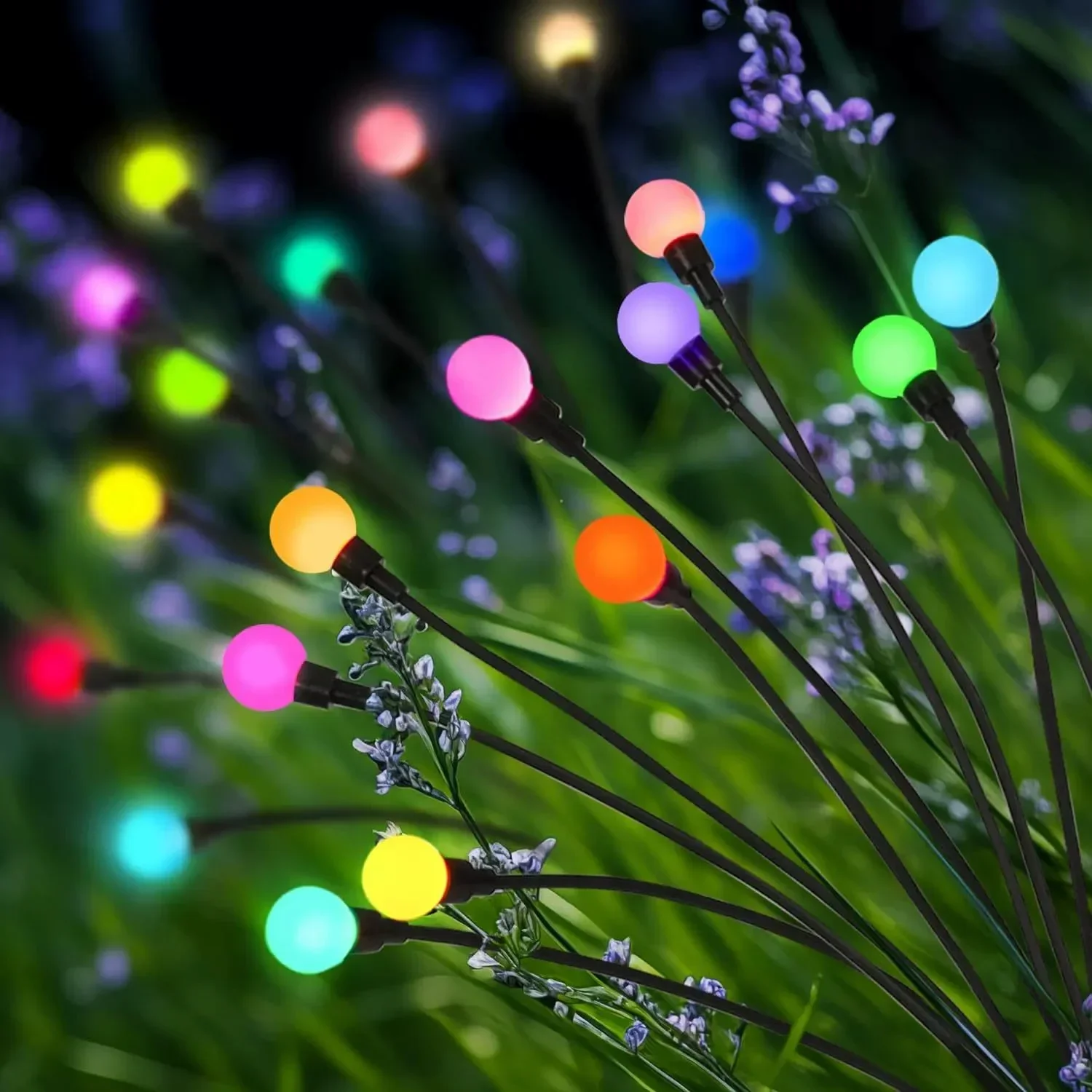 أضواء دودة توهج الشمسية LED النار يطير مصباح حديقة حديقة Parterre الصيف في الهواء الطلق التخييم خيمة الزفاف فناء جو الديكور #6