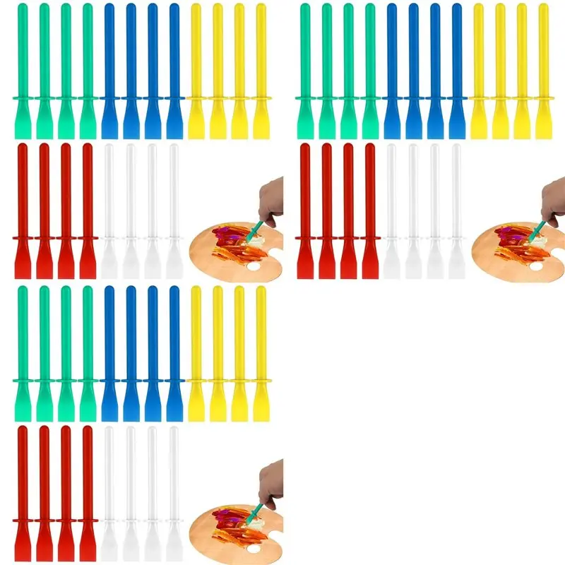 THIVN-60 Pcs Glue Spreader Tool Set - Plastic Glue Brush Applicators, Glues Sticks Applicator, Durable-Easy-To-Clean Brushes
