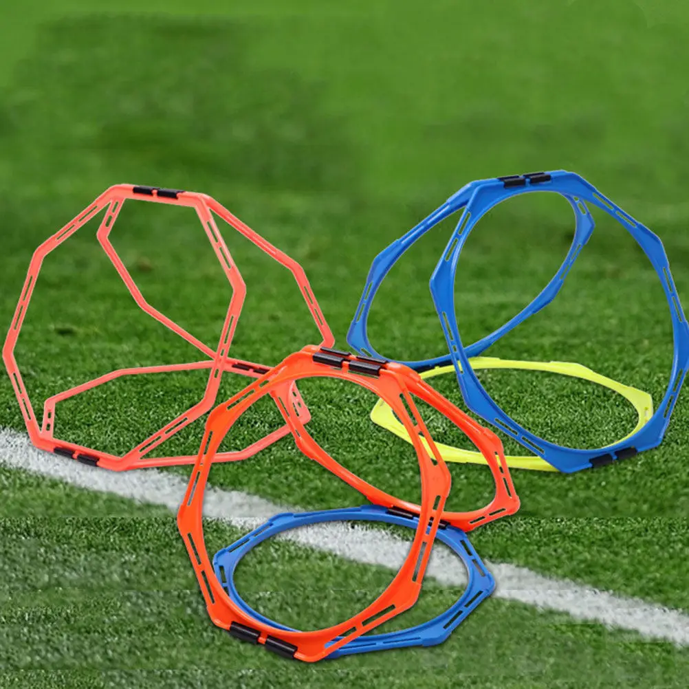 4Pcs Training Agility Rings Soccer Exercising Circles Multi-Function Football Training Supply Portable Reusable Sports Equipment