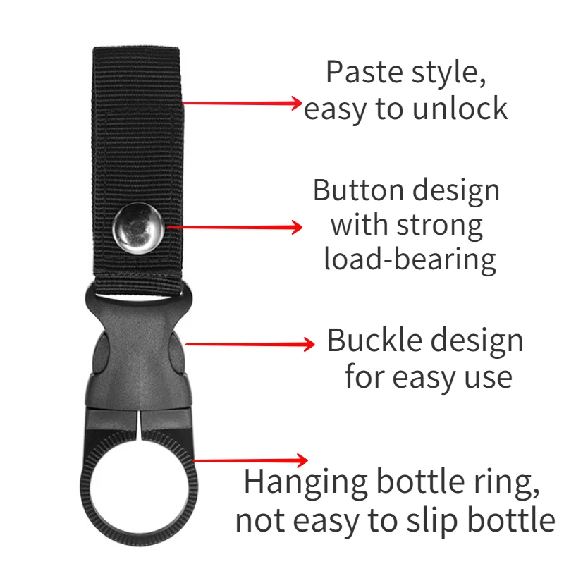 1/2/4 Pcs Water Bottle Holder Climbing Carabiner Outdoor Camping Backpack Buckle Belt Portable Nylon Webbing Water Bottle Hanger