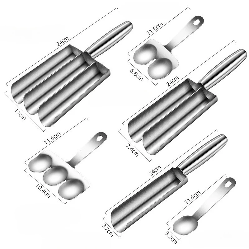 Triple Meatball Maker With Cutting Spade Meat Ball Scoop Stainless Steel Manual Home Meat Ball Maker Kitchen Mould Making Tools