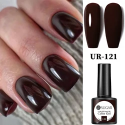 UR SUGAR-Verhéritage à Ongles Gel Semi Continu, Verhéritage à Ongles LED UV, Soak Off, Design Nail Art, Vin Rouge, Noir, 7.5ml