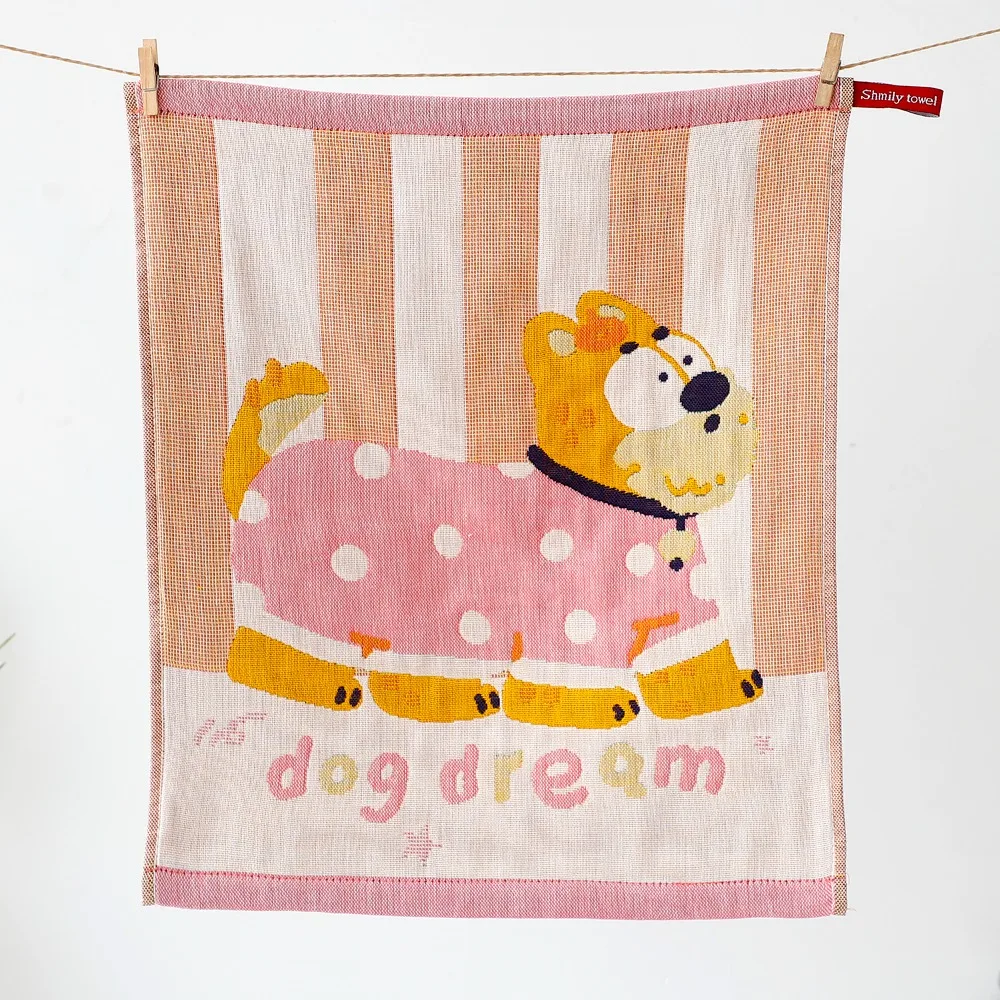 34x40cm Large Hand Towel 4 Layer Cotton Gauze Cartoon Pure Cotton Dish Cloth Decorative Quick Dry Kitchen Towel