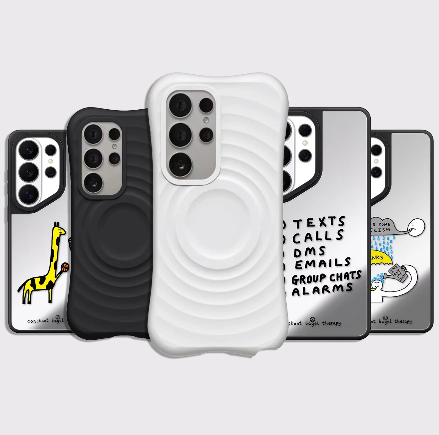 Giraffe Playing Basketball Mirror / Wave Magnetic Phone Cover for Samsung Galaxy S23 S24 S25 S26 Ultra S26+ Plus Case