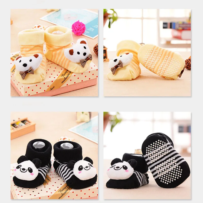 Baby Socks Toy Slipper Girls Boys Newborn Accessories Anti Slip Animal Kids Toddlers Gift Clothes Infant Stuff Children Bear