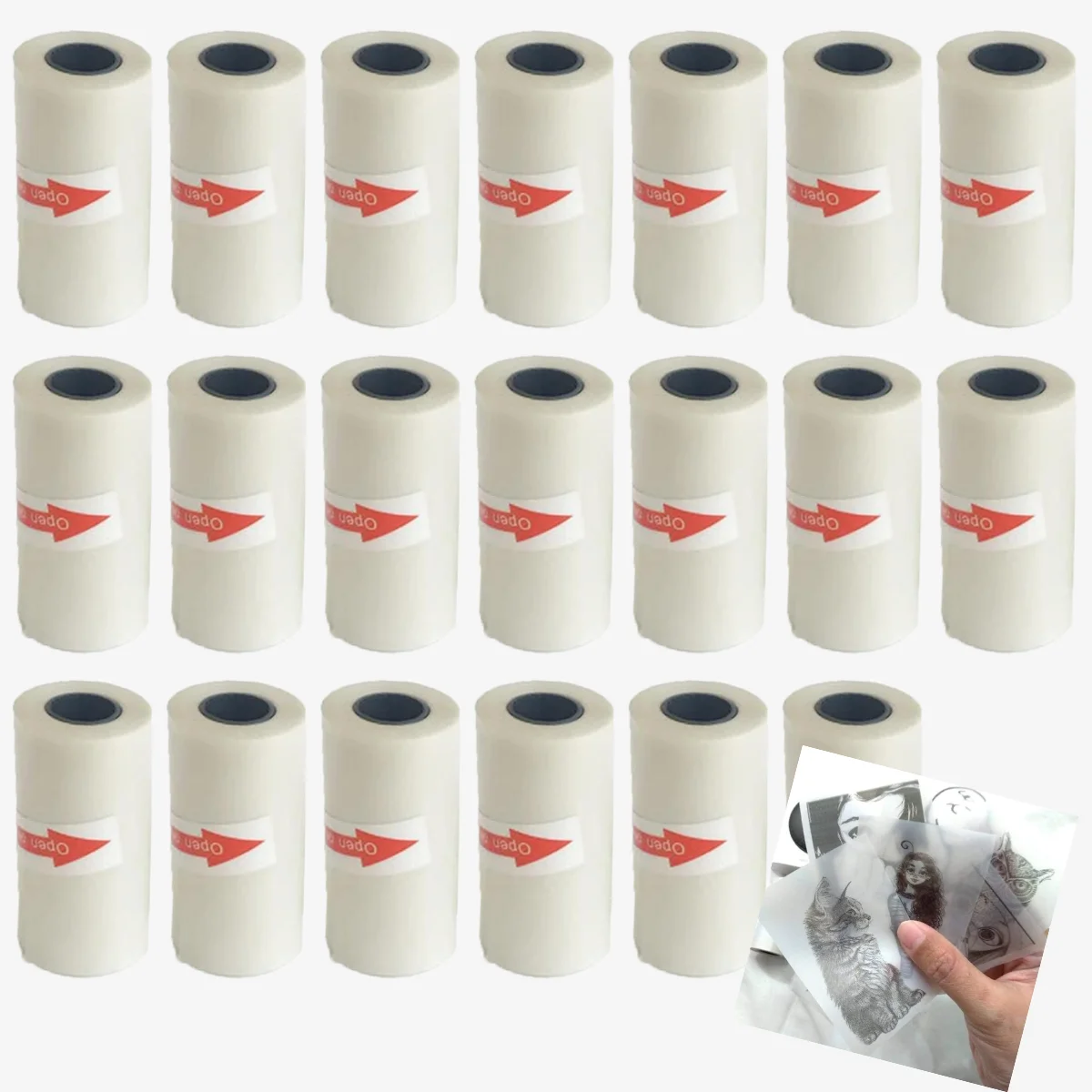 20PCS Mini Printer Paper Transparent Thermal Sticker Paper Self-adhesive Printer Paper Printer For Photos Notes 5.7 x 2.5cm