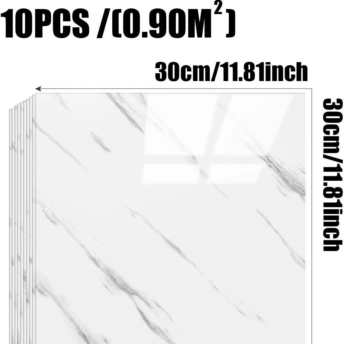 30x30cm PVC 3D Tile Self-Adhesive Wall Panel for Bathroom Kitchen Waterproof Heat Resistant Removable DIY Kitchen Renovators