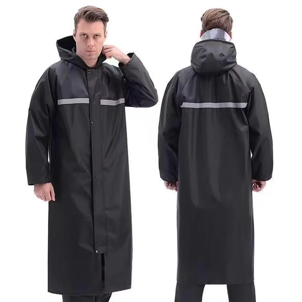 Verdickter wasserdichter Regenmantel mit reflektierenden Streifen, reflektierender Ganzkörper-Regenponcho für Männer und Frauen, Allwetterschutz