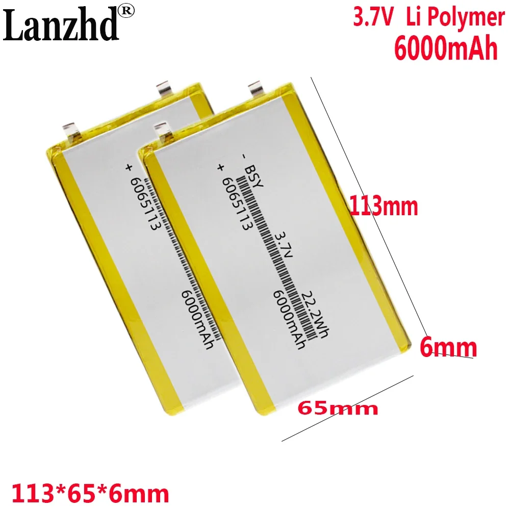 

3.7V Polymer lithium-ion battery 6065113 6000MAH For mobile power special battery