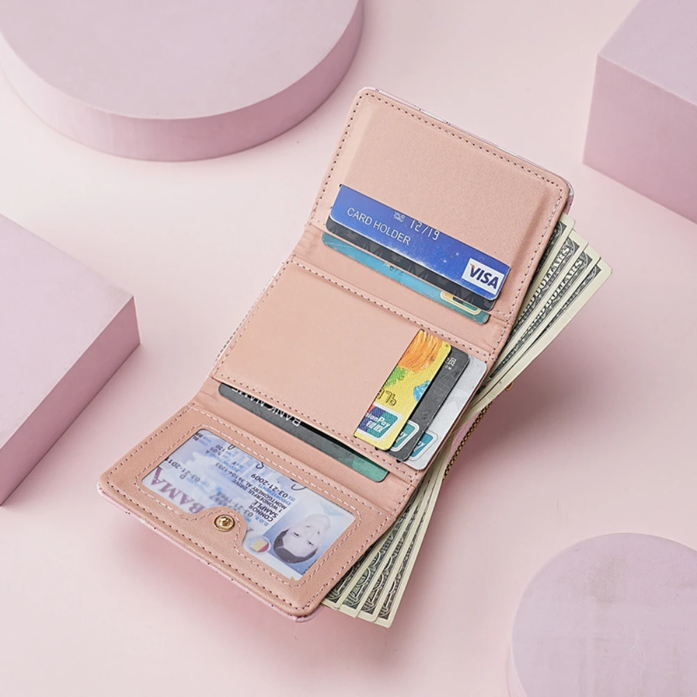 محفظة كرتونية ثلاثية الطي بدون حبل مع حزمة معرف متعددة البطاقات مضادة للمغناطيس