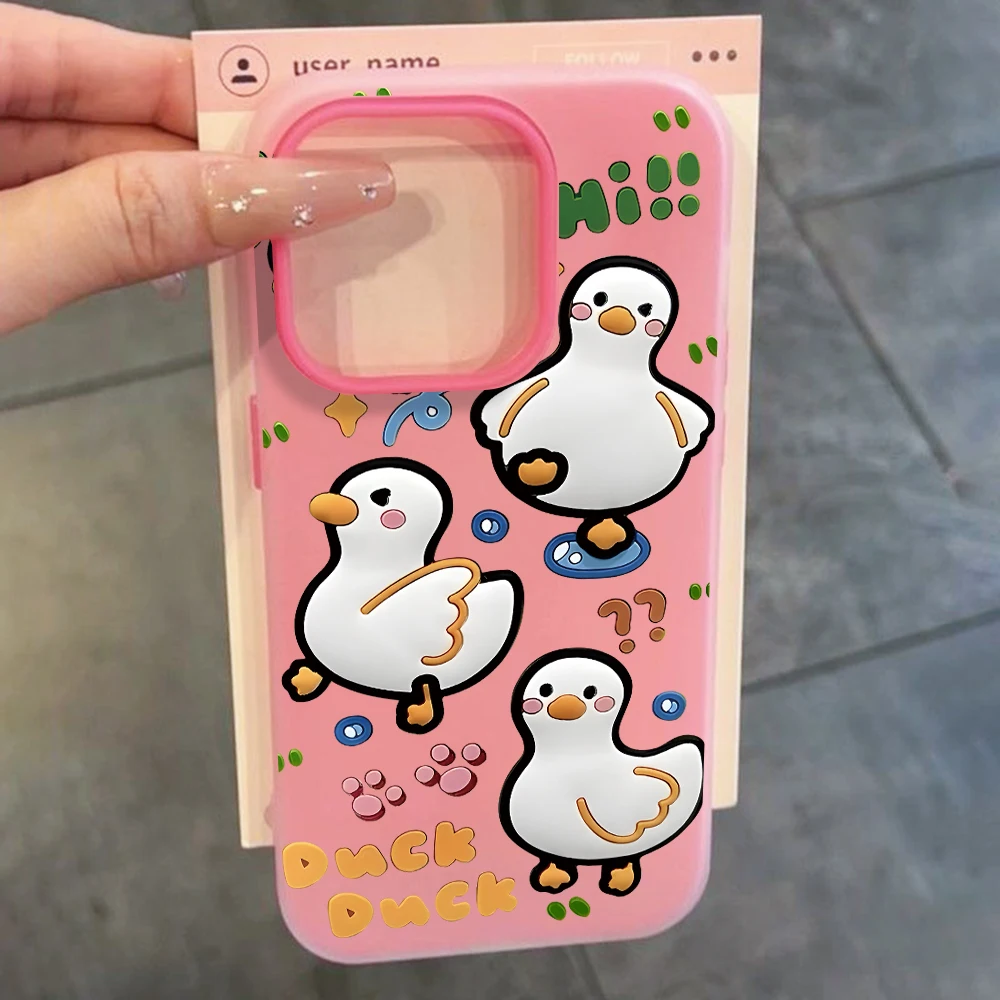 für iPhone 17 16 14 15 11 12 13 Pro Max 7 8 15 16 Plus 17 Air Hüllen Niedliche Cartoon-Enten TPU Handyhülle Stoßfeste Silikonhülle – Detail 8
