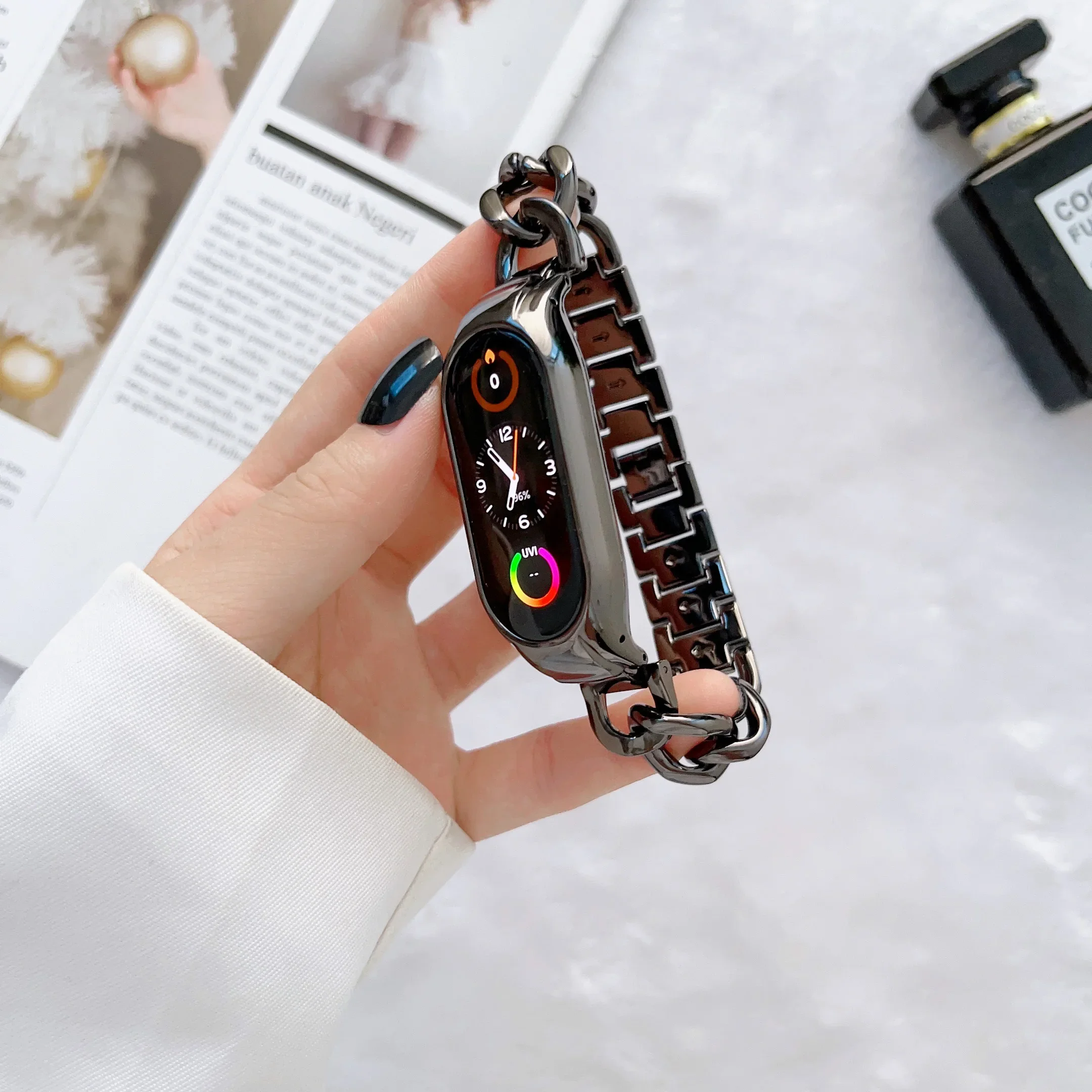 Metal Bracelet Strap For Xiaomi Mi Band 8 7 6 5 Stainless Steel Miband 7 6 5 Replacement Wristband For Xiaomi Mi band 4 3 Belt