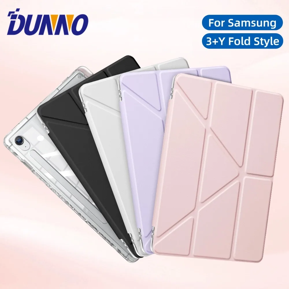 Case for Samsung Galaxy Tab S10/S9 FE/S10 Lite/S9 11in A9/A11 A9+/A11+ with Pencil Holder Acrylic Back Cover Auto Sleep/Wake