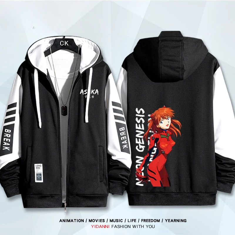 Asuka Ikari Shinji Ayanami Rei Nagisa kawworu cappotto animazione periferiche cartone animato carino autunno inverno giacca allentata Casual Versatile