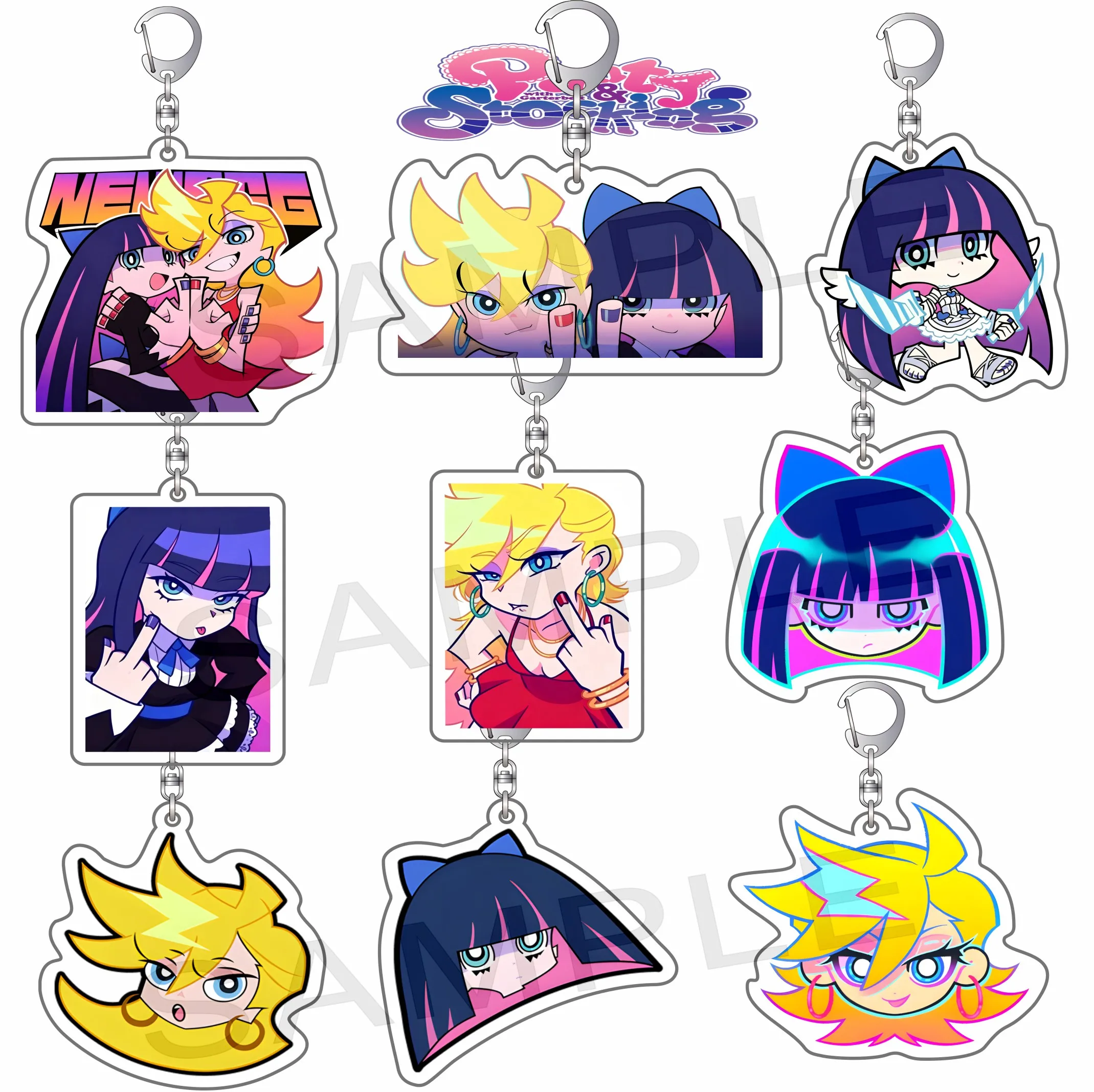 2026 New Panty & Stocking with Garterbelt！Creativity Fans KeyChain Figure Charm Collectible Backpack Charm Related Product Gift