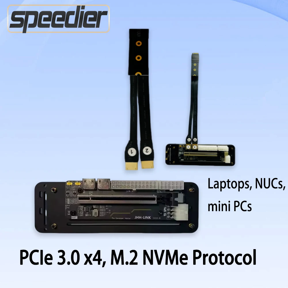 Laptop EGPU Docking Station eGPU PCIe 3.0 X4, M.2 NVMe External Graphics Card for Laptops, NUCs, Mini PCs, and Desktop PCs WiFi