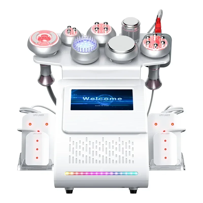 The Latest 9 In 1 Vacuum Ultrasonic Liposuction 80K Cavitation Shaping Machine Multi-pole RF Beauty Instrument For Face And Body