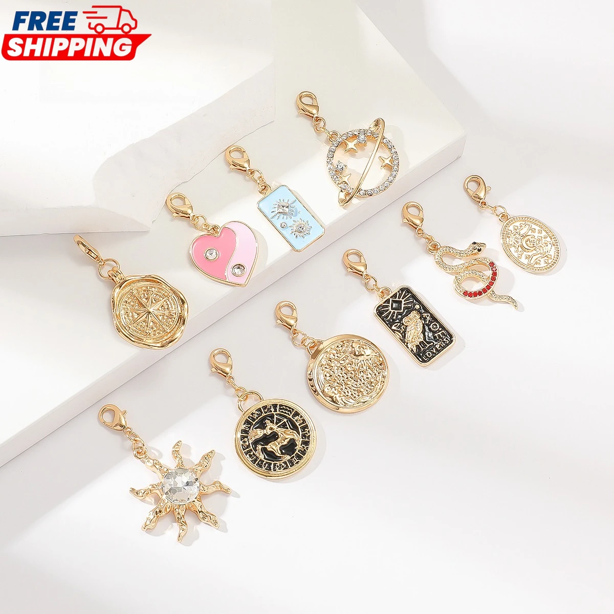 

Waterproof Stainless steel Tarot Firefly Butterfly Puppy Heart Plane Travel Charms Fit Original Bracelet Zircon For Women Gift
