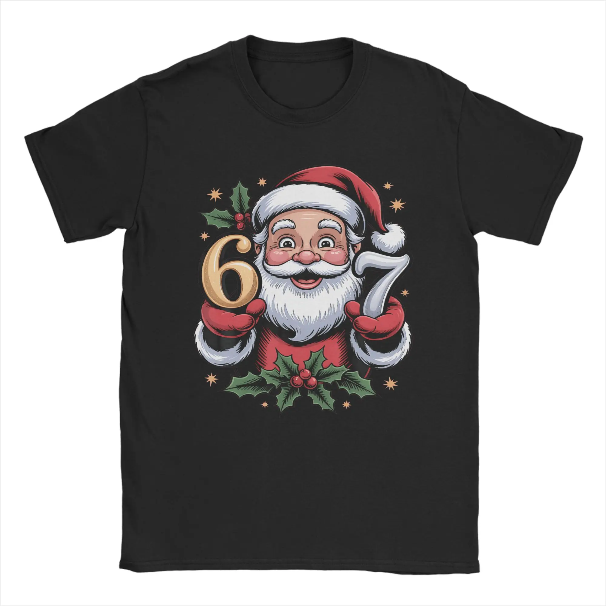 

Men's T-Shirts Santa Says Christmas 67 Xmas Awesome 100% Cotton Tee Shirt Short Sleeve T Shirt Round Collar Clothing Gift Idea