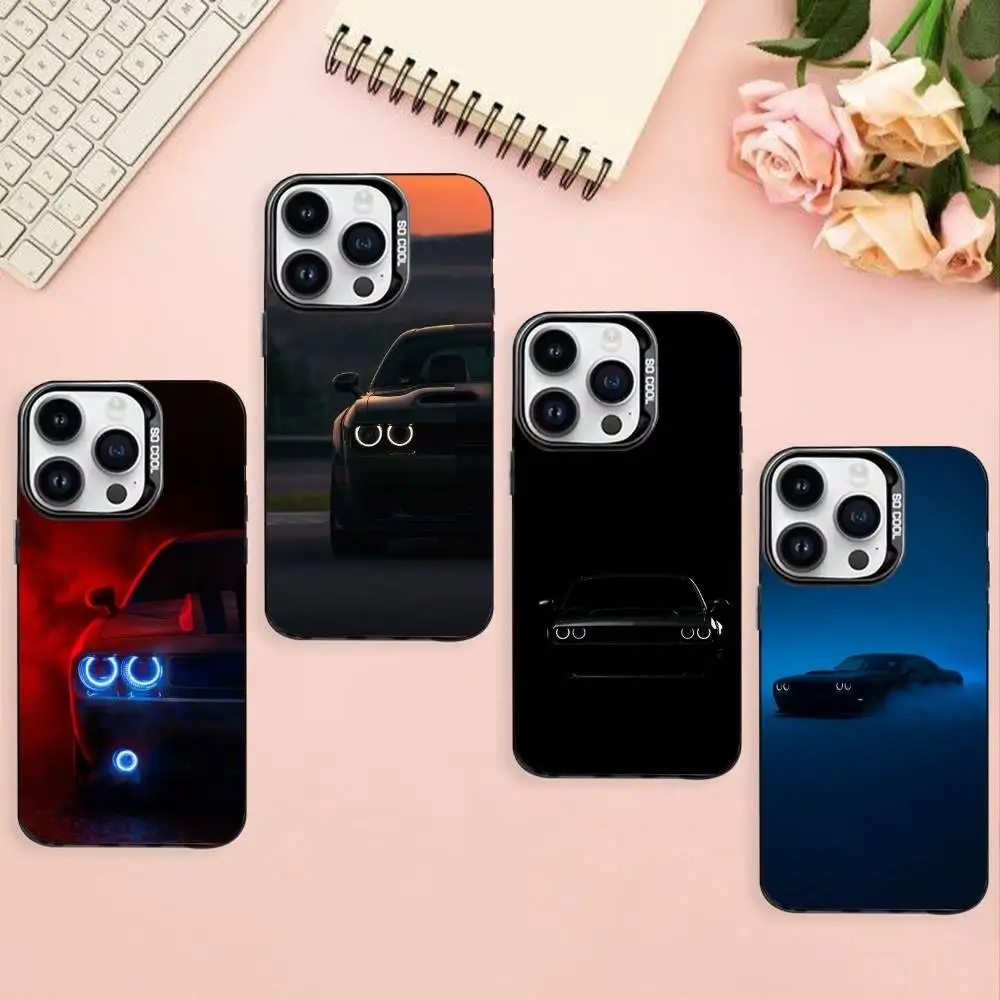 

Muscles car S-Srt Phone Case For iPhone17,16,15,14,13,12,11 Plus,Pro Max Black Border Silver Plated Cover