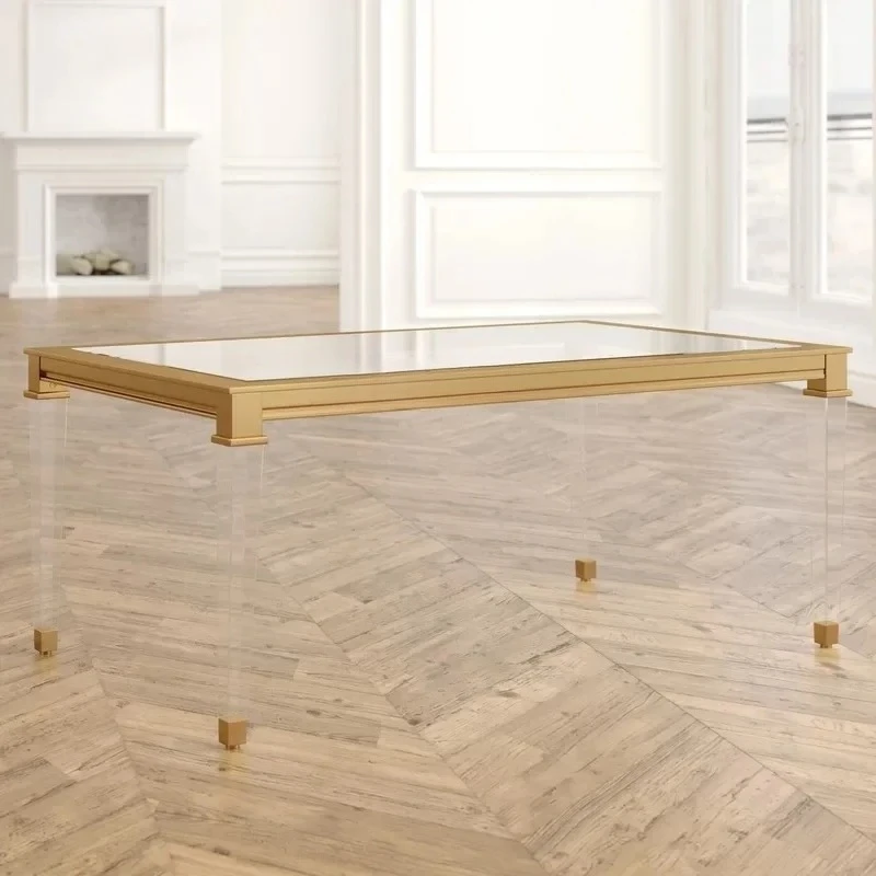 

Акриловый журнальный столик, простой современный легкий роскошный бытовой диван для гостиной, стеклянный прозрачный стол из нержавеющей стали