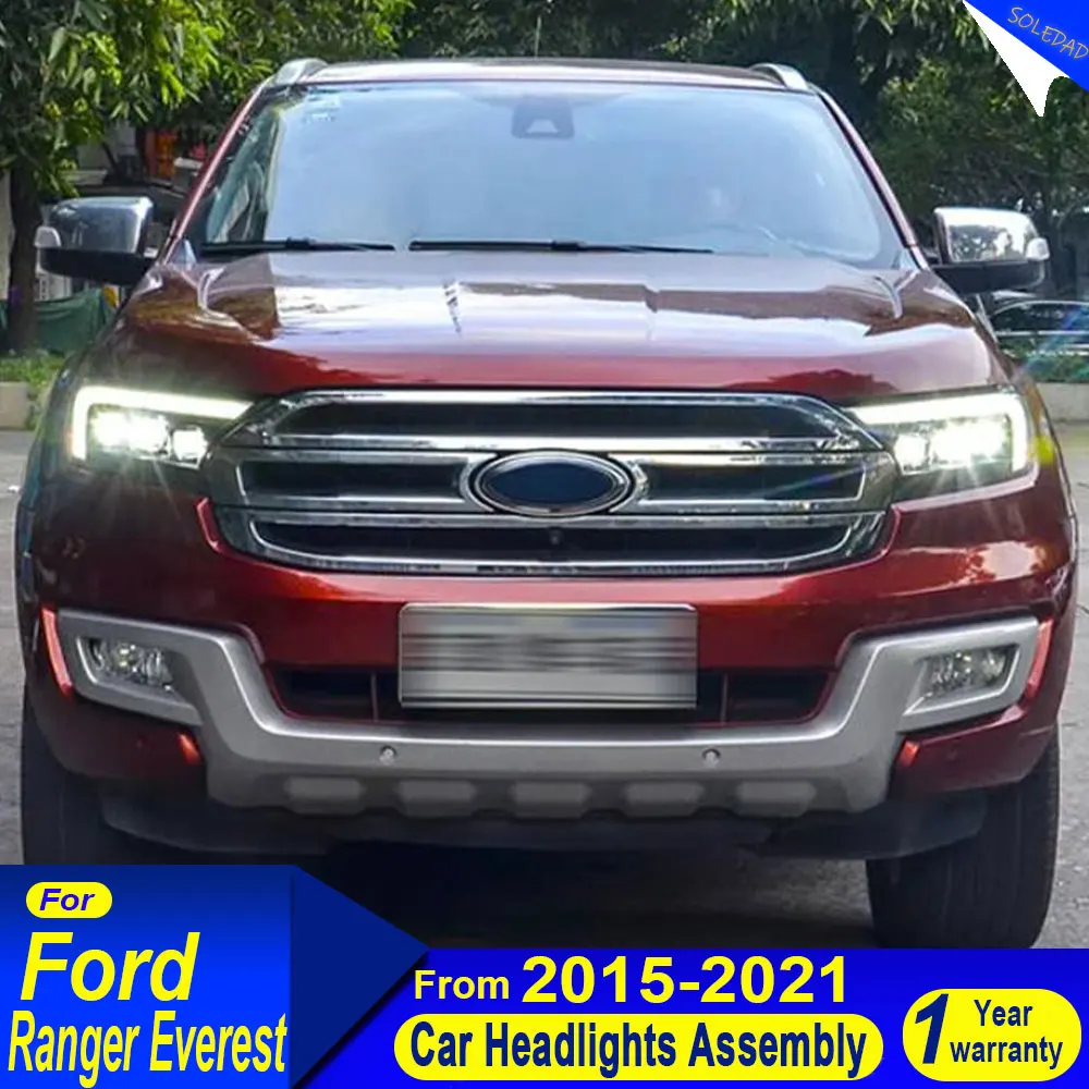 For Ford Ranger Everest 2016 2017 2018 2019 2020 2021 LED Headlights DRL Dynamic Turn Signal Lamp Projector Lens Upgrade