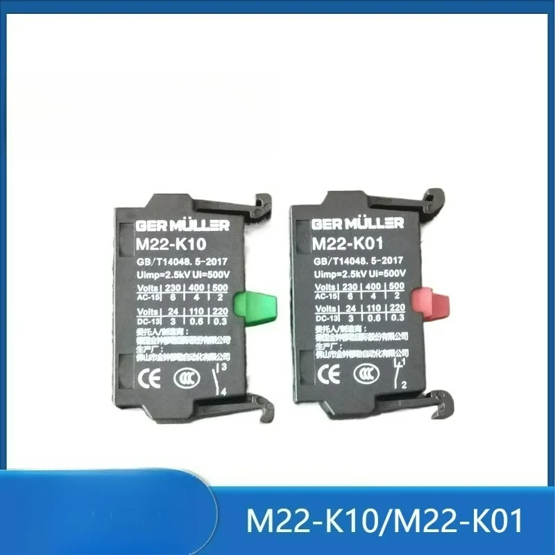 10PCS GER MULLER M22-K10 M22-K01 Contact Module Normally Open or Normally Closed Contactor