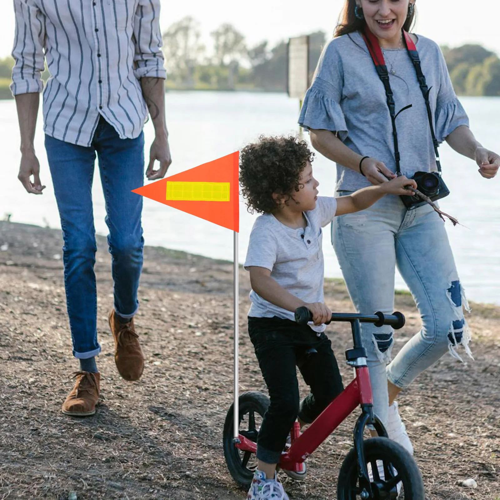 

5Pcs Reflective Flags 21x30x30cm Bike Safety Simple Bike Flag Accessories Cycling Flag for Bicycle Reusable Triangle