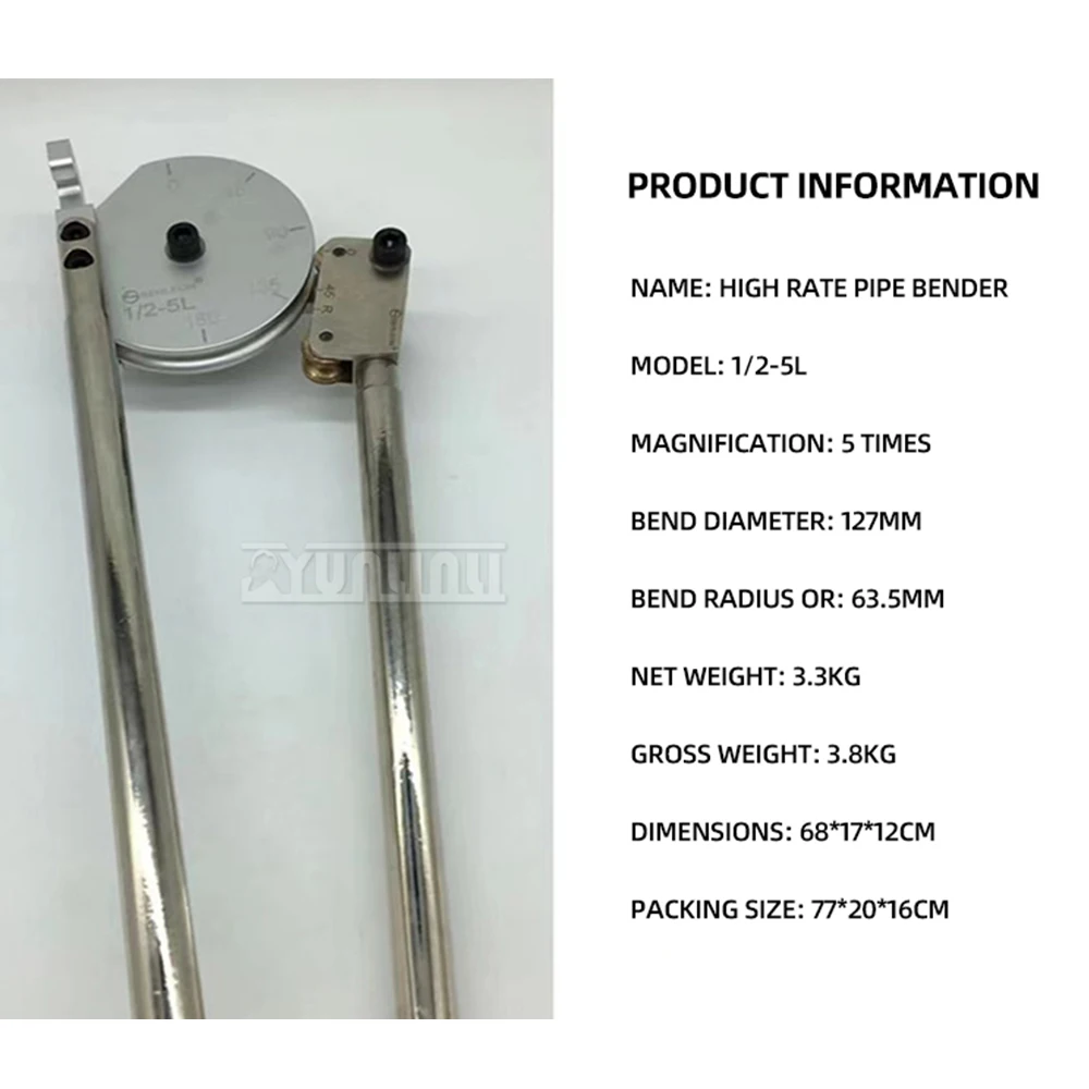 127 mm Rohrbieger mit hoher Vergrößerung, 1/4–10 l, Rohrbieger, manuelle Halbleiter-Edelstahlrohr- 90-Grad-Biegemaschine