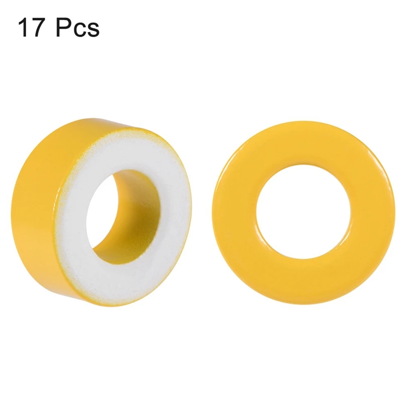 17 Pieces Of Iron Powder Core Yellow And White Ring Ferrite Core Iron Powder Ring Core