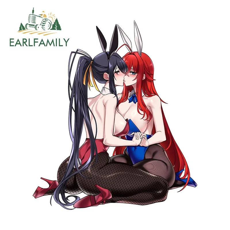 

EARLFAMILY 13 см x 11,3 см для уайфу мультфильм Риас целуй Автомобильная наклейка Аниме Сексуальная наклейка NSFW Hentai автомобильные аксессуары креативный Декор
