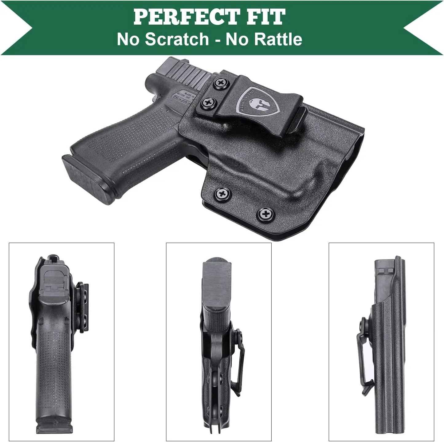 IWB Kydex & Carbon Fider Holsters Fit for Glock 43/43X (Not Mos)TLR6 Laser Light Pistol Tactical Right/Left Hand Gun Holders