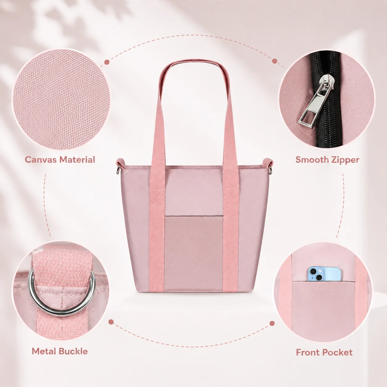 

Minimalist Canvas Tote Bag, Large Capacity, Lightweight & Durable, for Daily Commute, Grocery Shopping & Short Trips
