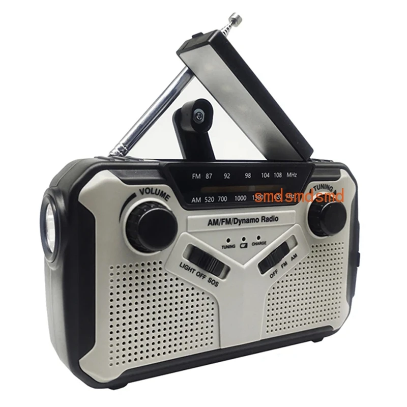 

Радио, портативное радио с кривошипом AM/FM, динамо-аварийное радио с перезаряжаемой батареей емкостью 2500 мАч, SOS-сигнализация для лагеря