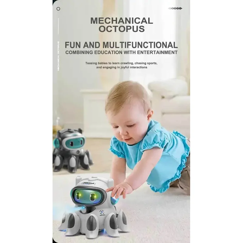 Elektrische Spray Mechanische Tier Simulation Octopus Haustier Modell Multifunktionale Sound Licht Spielzeug