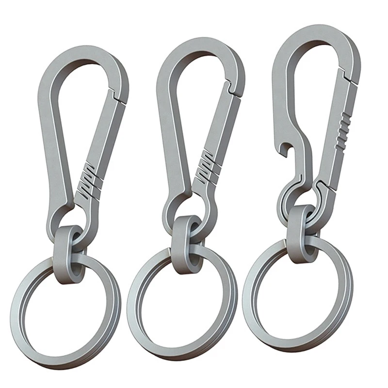 1PC Titanium Alloy Keychain Tiranium Buckle Key Ring Car Accessories Titanium Buckles EDC Outdoor Tool