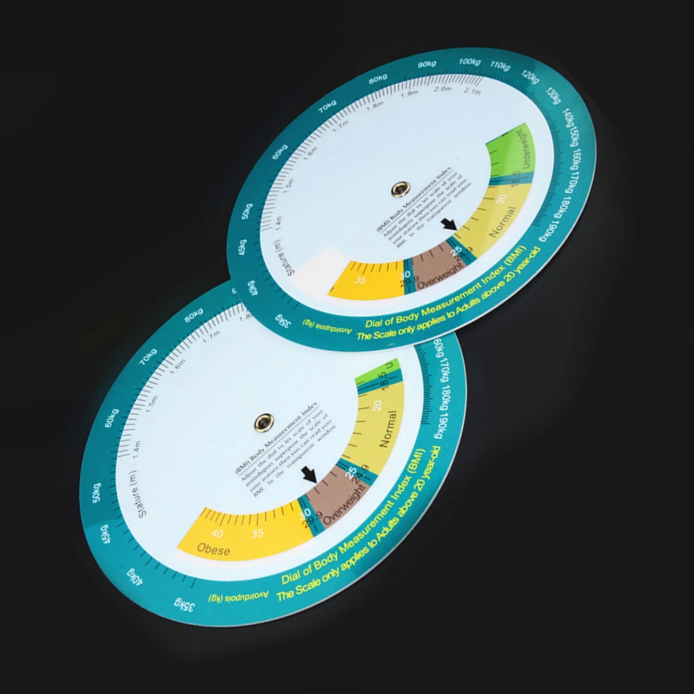 BMI Turntable Chart with For Dial Design for Body Mass Index Calculation Height Weight Reference Tool 15 cm 6 inch Paper