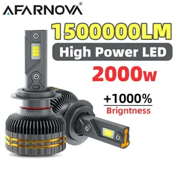 CSP 4775 칩 자동차 전구, H7 LED 헤드라이트, H11 9005 9006, 15000000LM, 2000W, 하이 로우 빔 안개등, 스포트라이트 캔버스, 12V